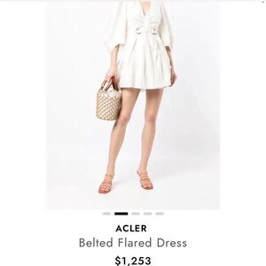 Acler Cream Belted Mini Dress